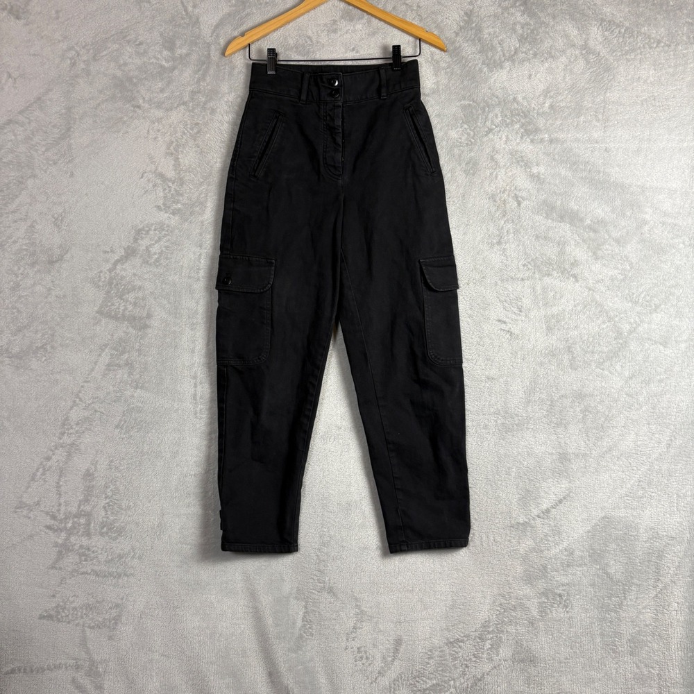 Wilfred Free Aritzia Black High Waisted Cargo Pants Button Fly Size 2 79267